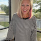 Black Stripe Waffle Top