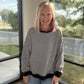 Black Stripe Waffle Top