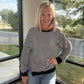 Black Stripe Waffle Top