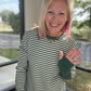 Green & Cream Waffle Top