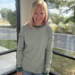 Green & Cream Waffle Top
