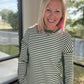 Green & Cream Waffle Top