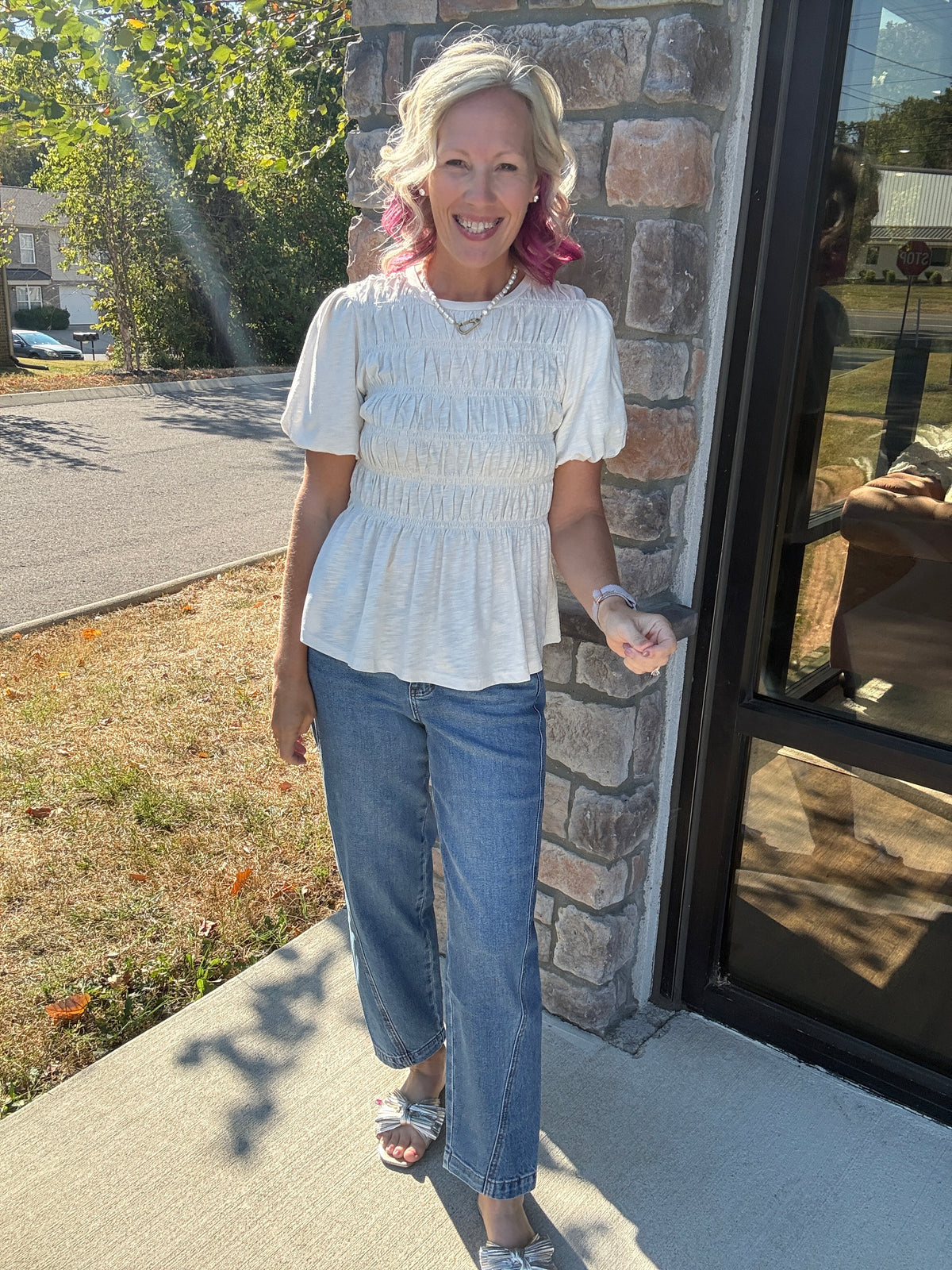 Pretty Little Basic Top- Cream