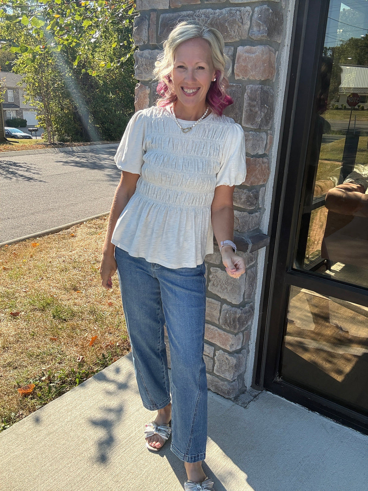 Pretty Little Basic Top- Cream