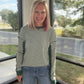 Green & Cream Waffle Top