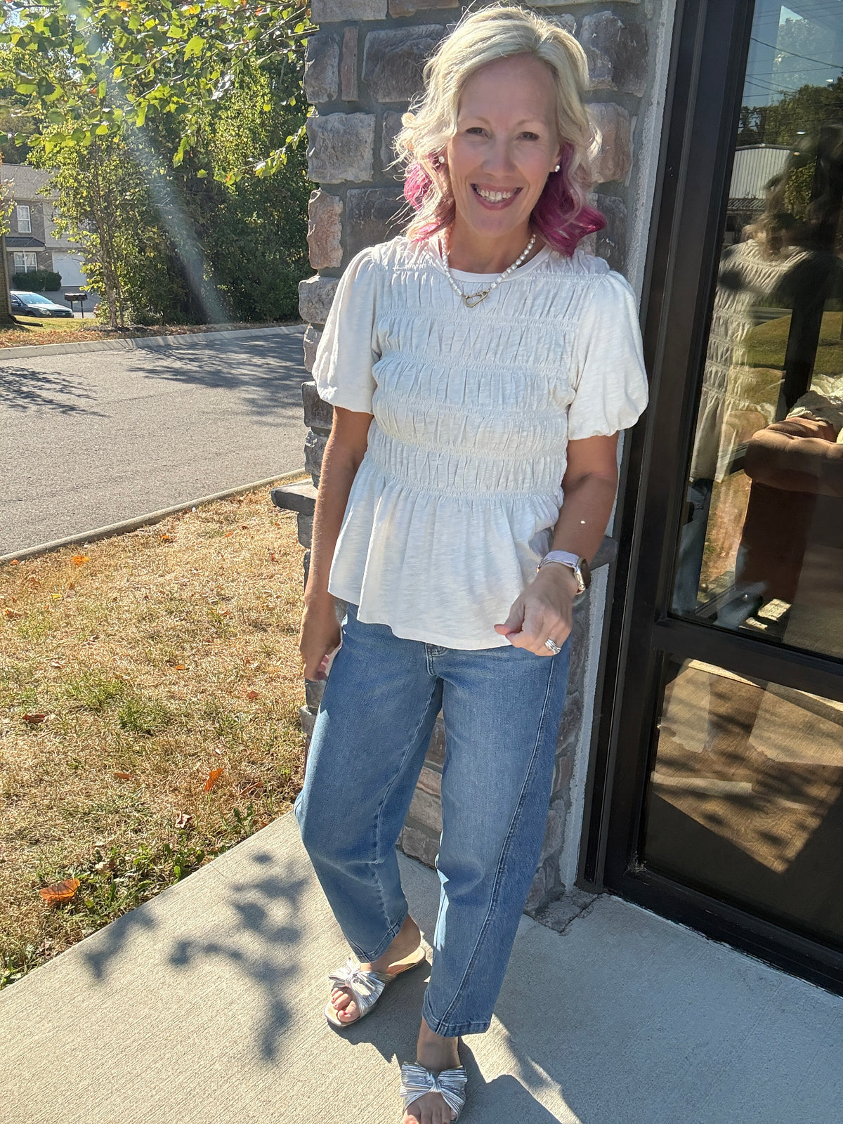 Pretty Little Basic Top- Cream