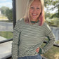 Green & Cream Waffle Top