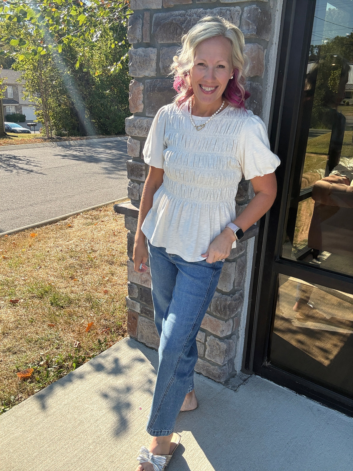 Pretty Little Basic Top- Cream