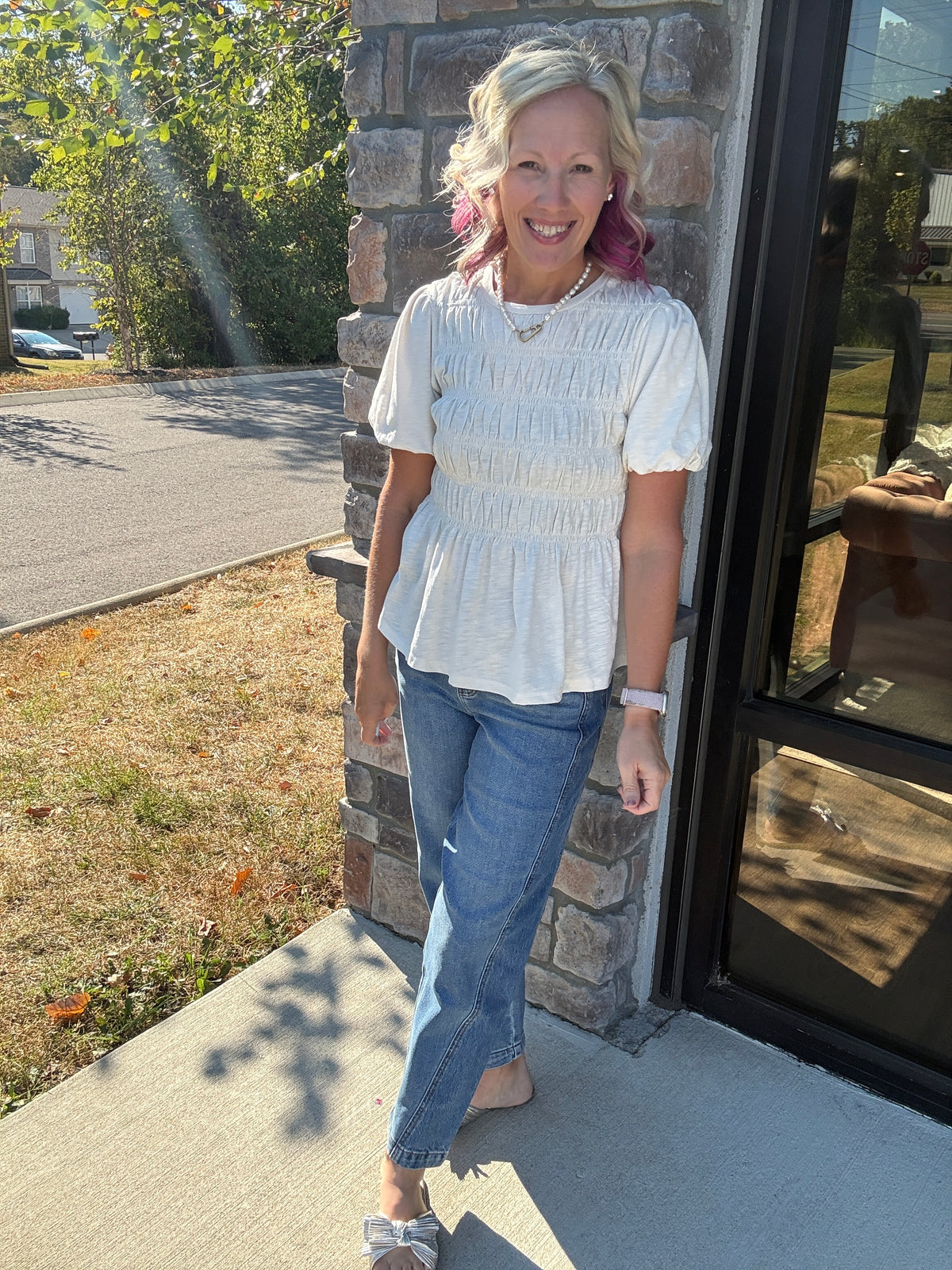 Pretty Little Basic Top- Cream