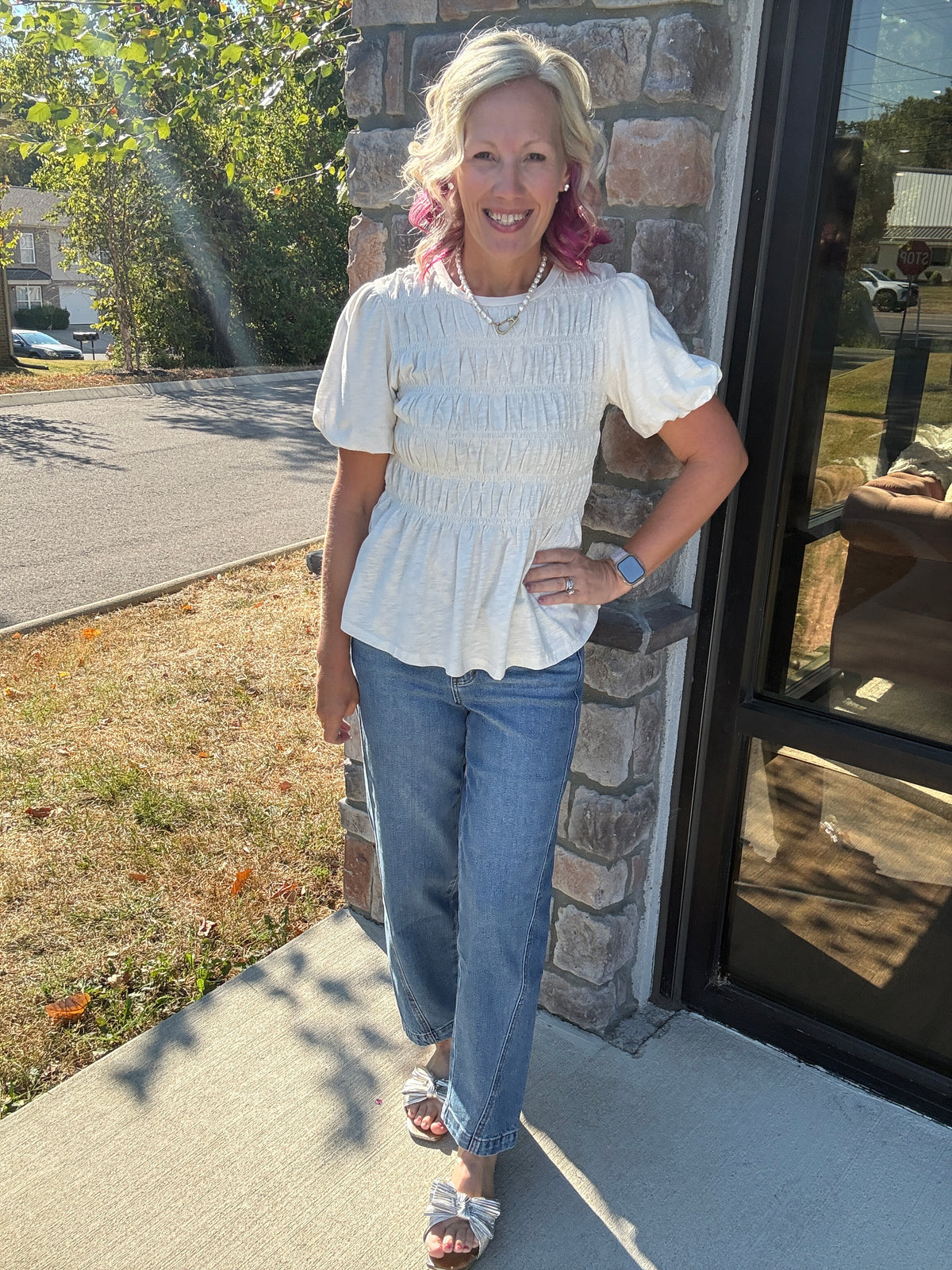 Pretty Little Basic Top- Cream