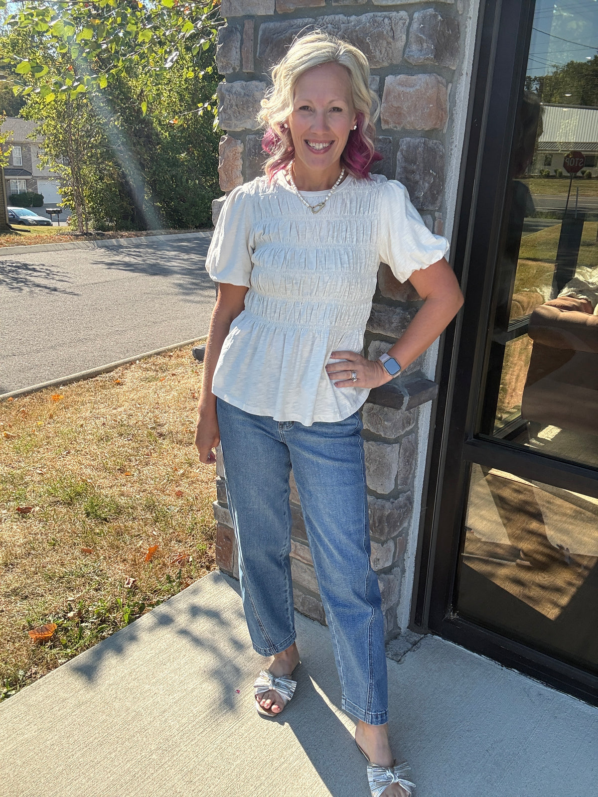 Pretty Little Basic Top- Cream
