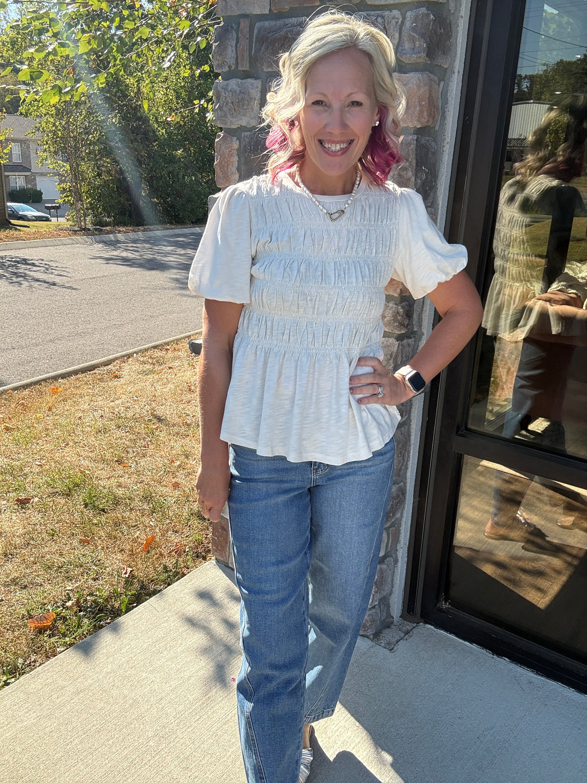 Pretty Little Basic Top- Cream