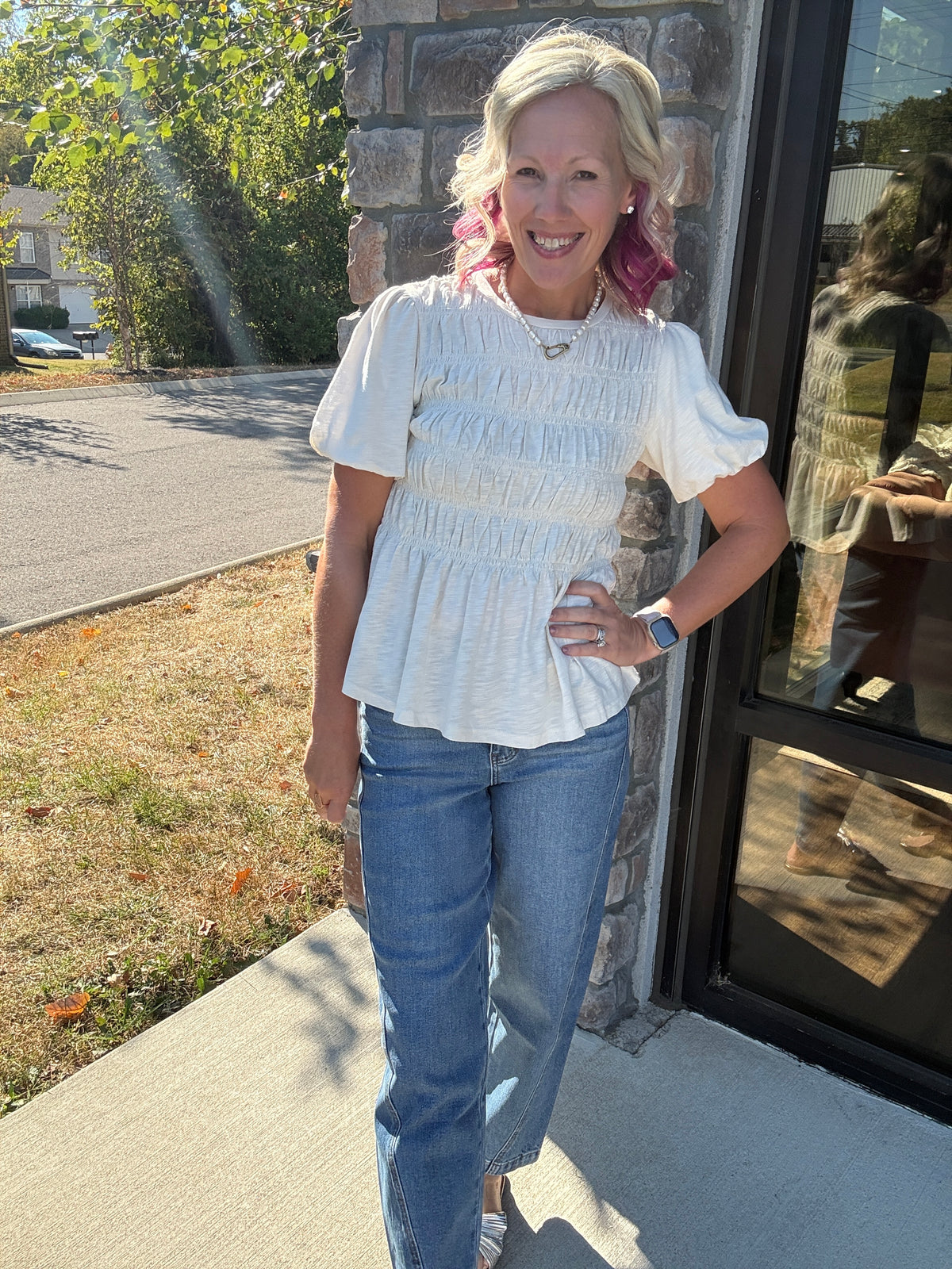 Pretty Little Basic Top- Cream