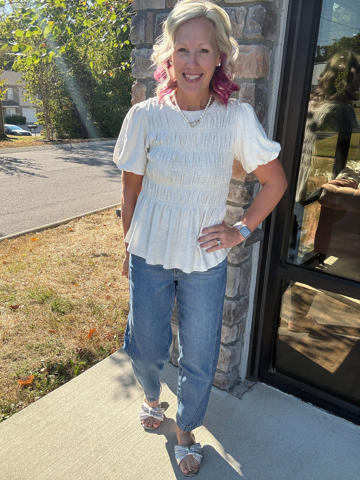 Pretty Little Basic Top- Cream