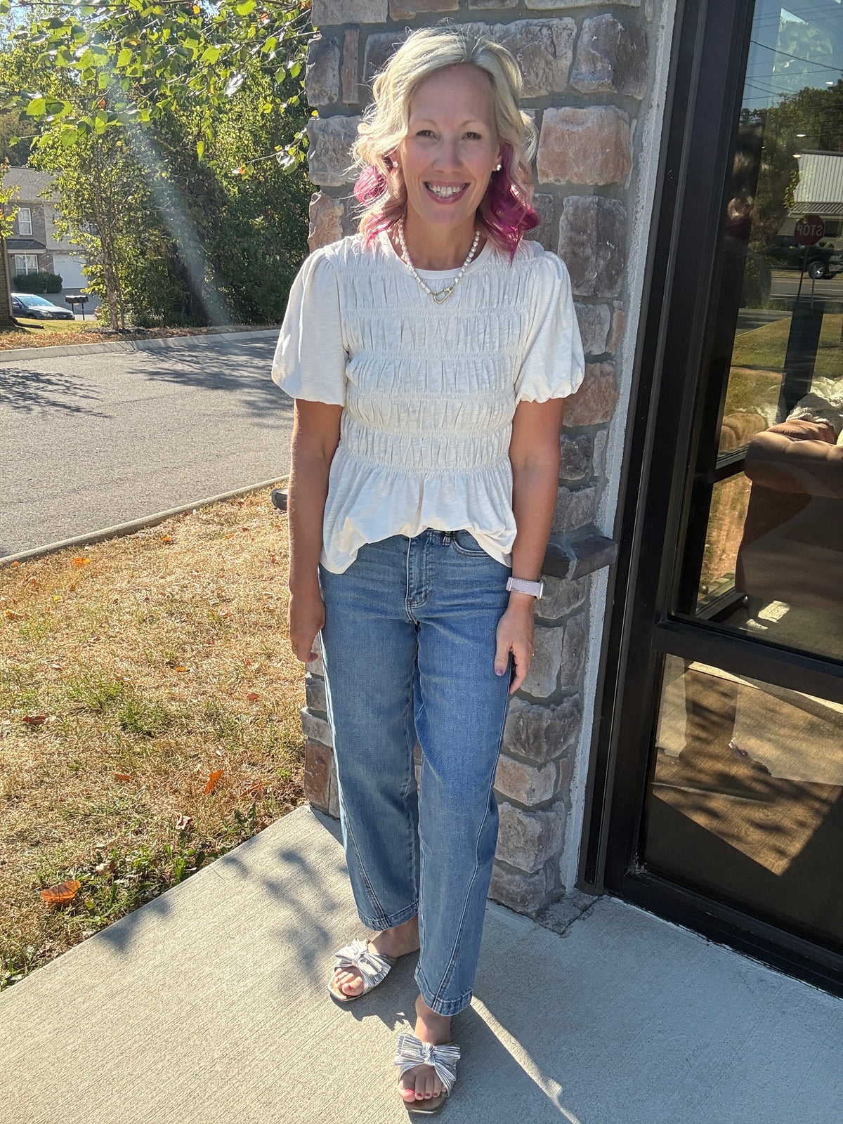 Pretty Little Basic Top- Cream