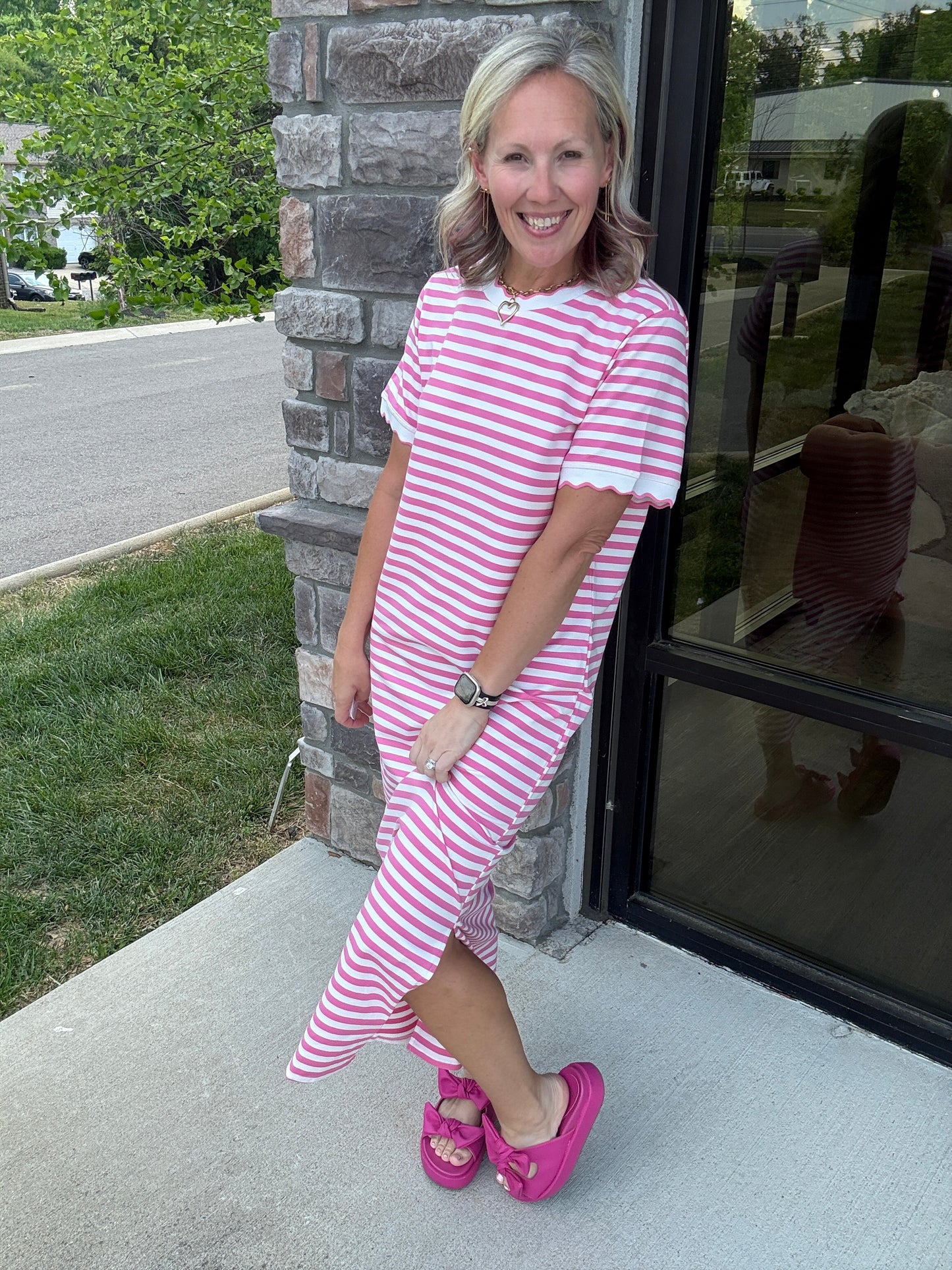 Strawberries & Cream Midi Dress