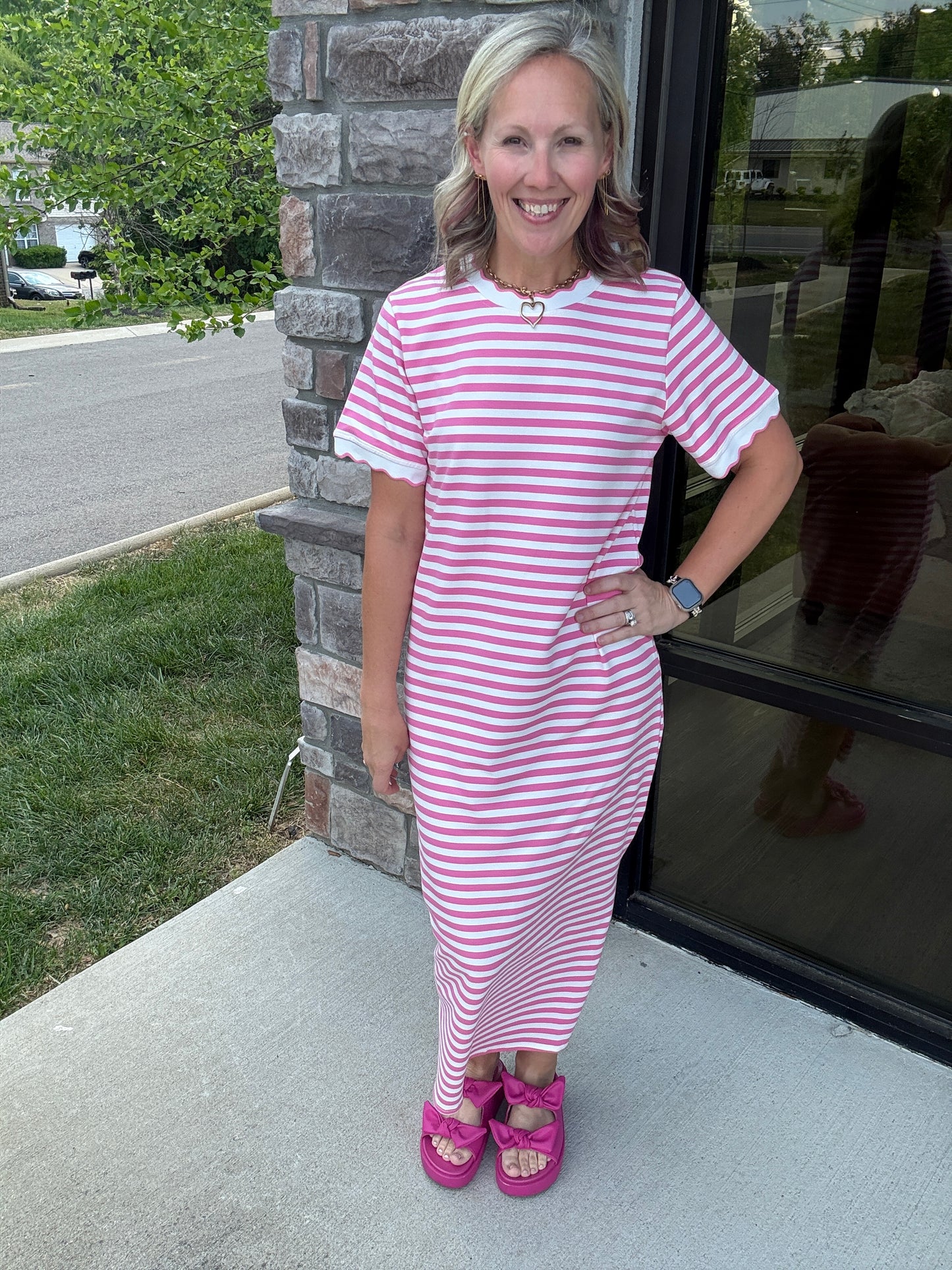 Strawberries & Cream Midi Dress