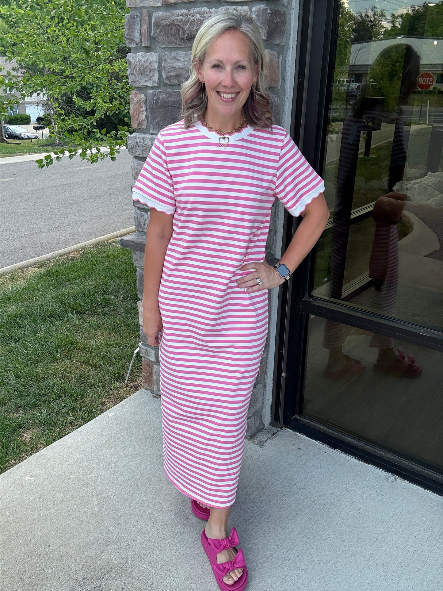 Strawberries & Cream Midi Dress