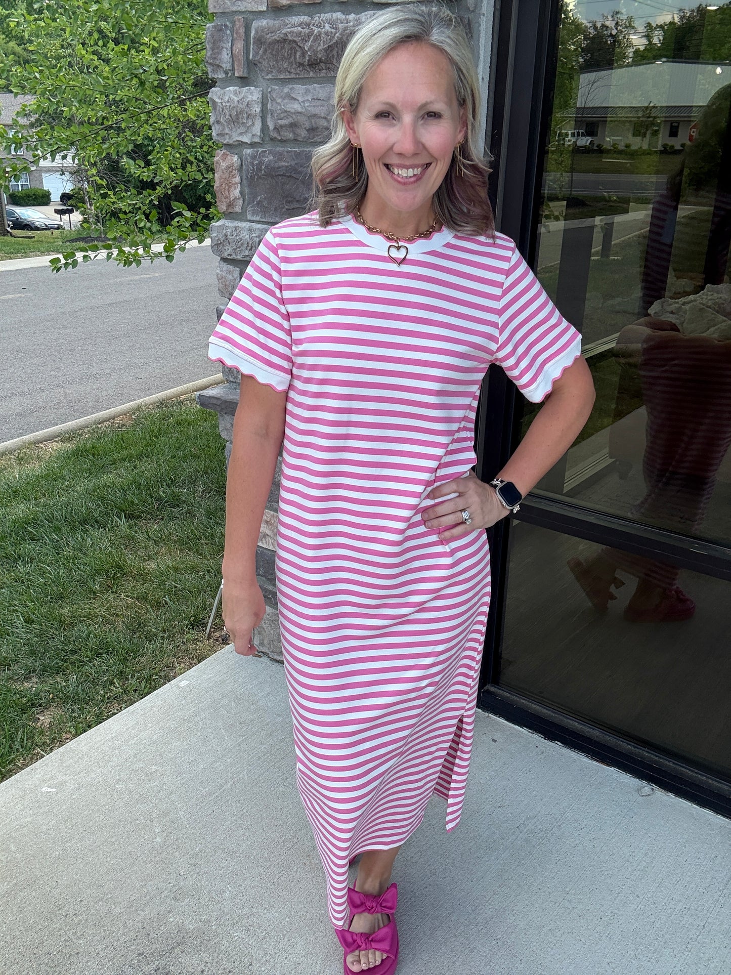 Strawberries & Cream Midi Dress