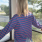 Navy & Stripe Criss Cross