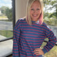 Navy & Stripe Criss Cross