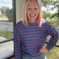 Navy & Stripe Criss Cross