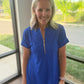 Zip into Color Dress- Blue
