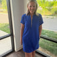 Zip into Color Dress- Blue