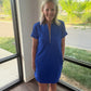 Zip into Color Dress- Blue