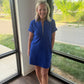 Zip into Color Dress- Blue