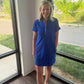 Zip into Color Dress- Blue