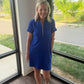 Zip into Color Dress- Blue