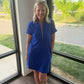 Zip into Color Dress- Blue