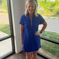 Zip into Color Dress- Blue