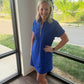 Zip into Color Dress- Blue