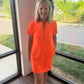 Zip into Color Dress- Orange