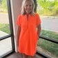 Zip into Color Dress- Orange
