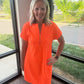 Zip into Color Dress- Orange