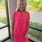 Zip into Color Dress- Pink