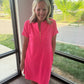 Zip into Color Dress- Pink