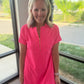 Zip into Color Dress- Pink