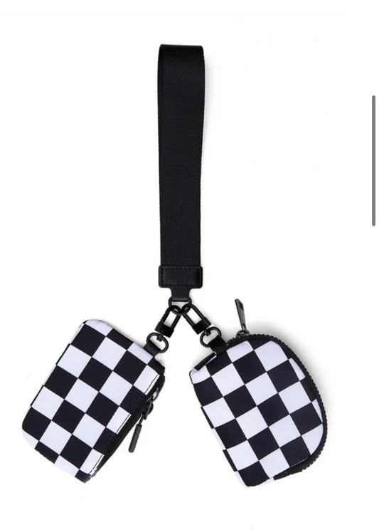 Double The Fun Wristlet- Black/White