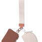 Double The Fun Wristlet- Brown/Ivory