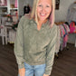 Mineral Lace Sweatshirt- Olive