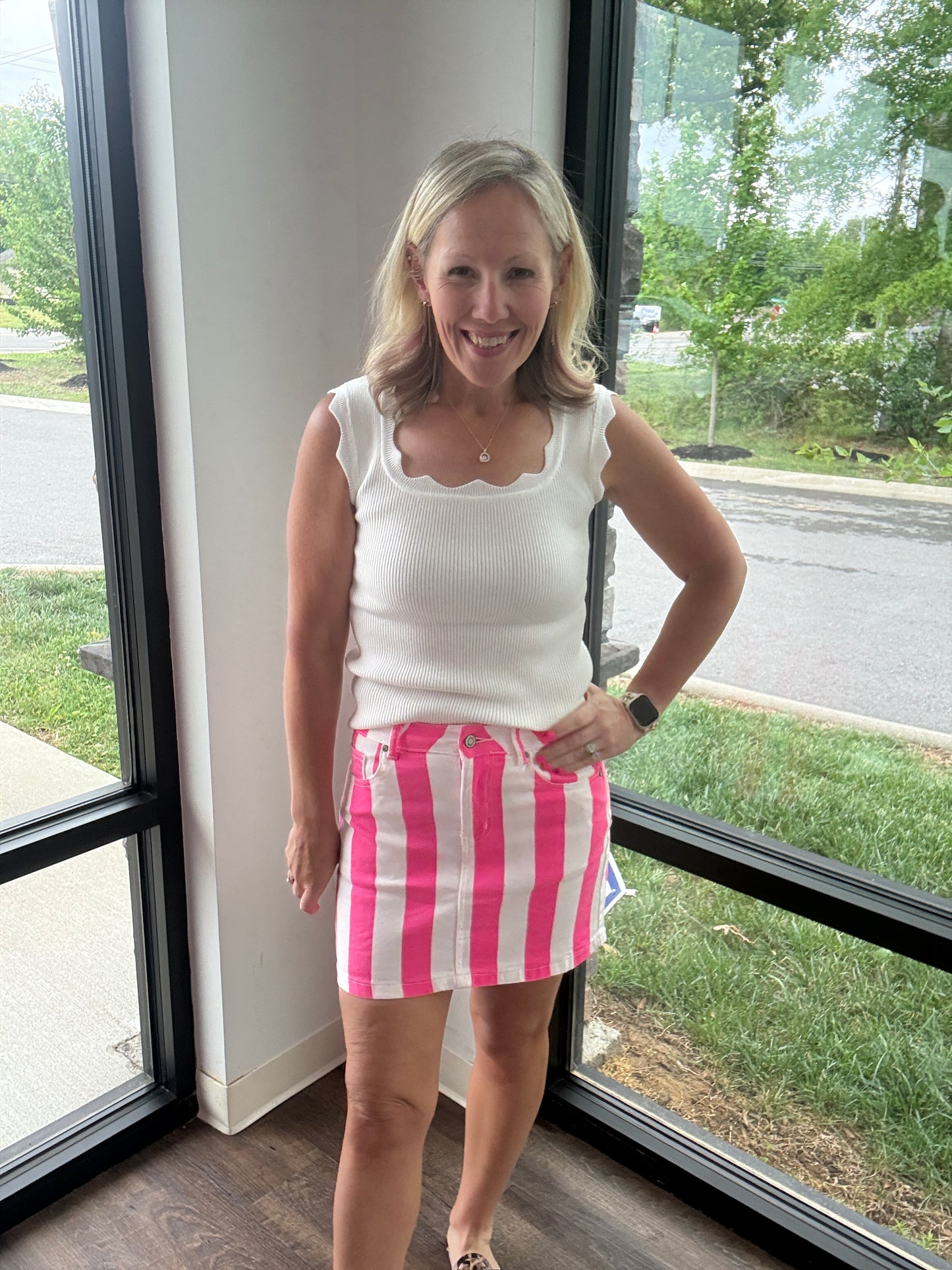 Neon Tide Stripe Skirt