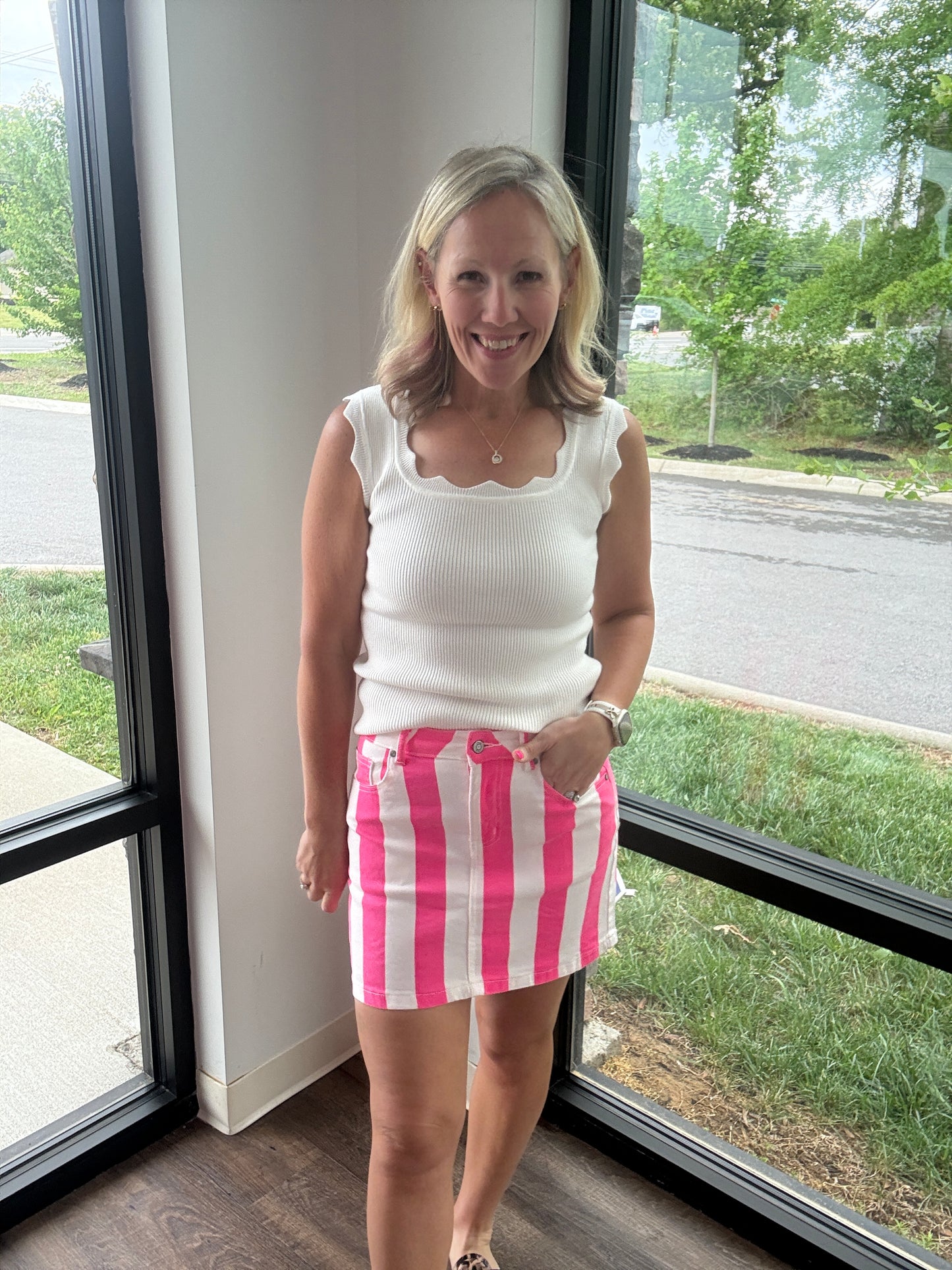Neon Tide Stripe Skirt