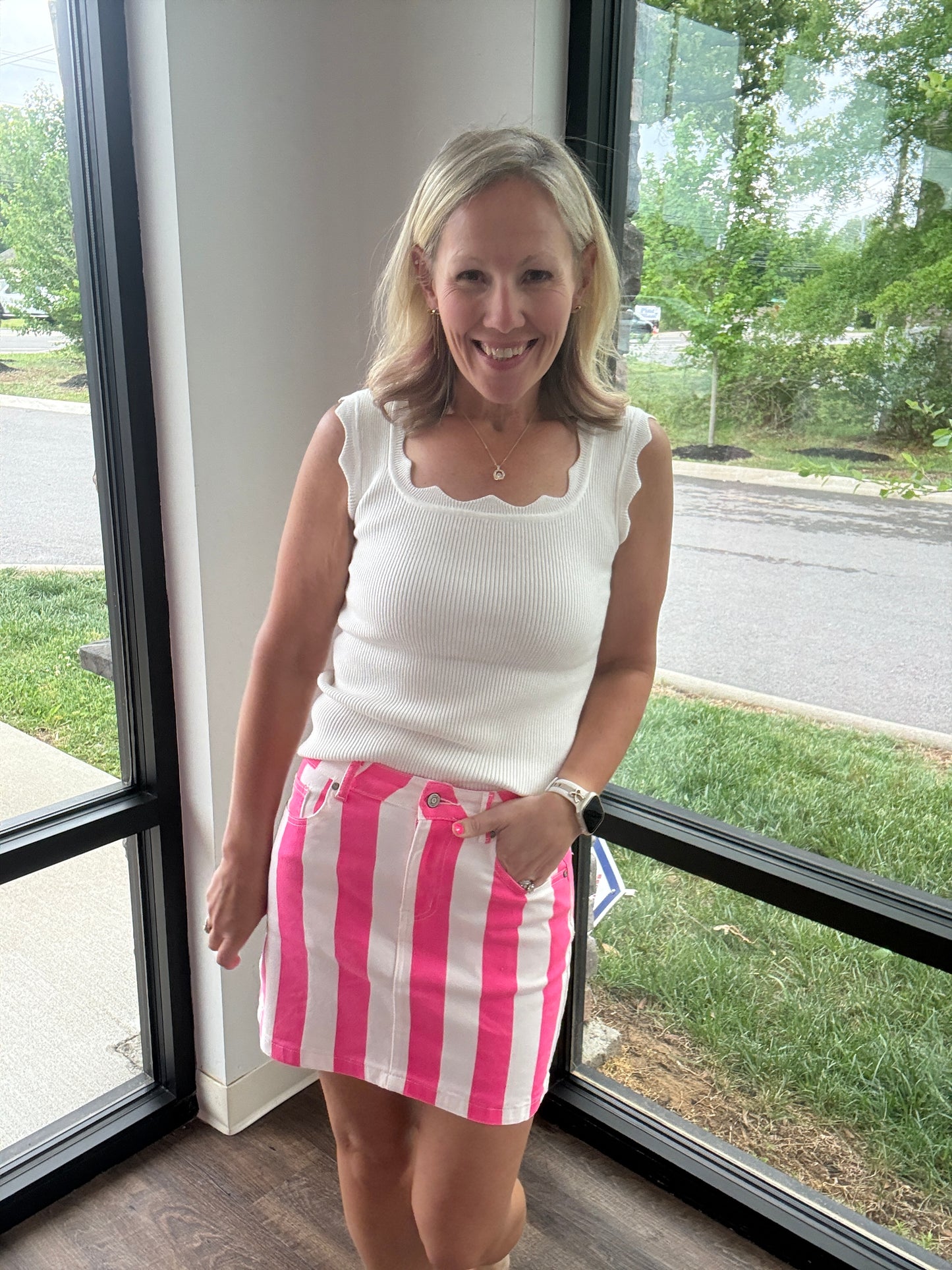 Neon Tide Stripe Skirt