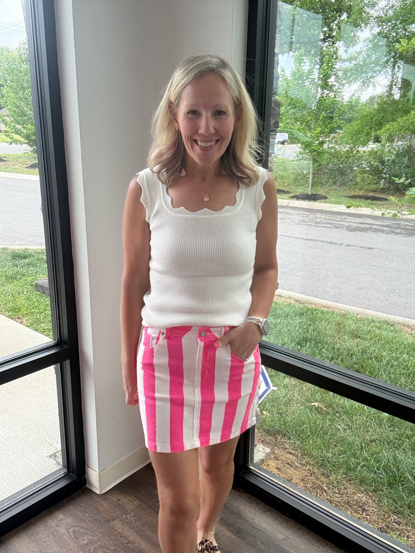 Neon Tide Stripe Skirt