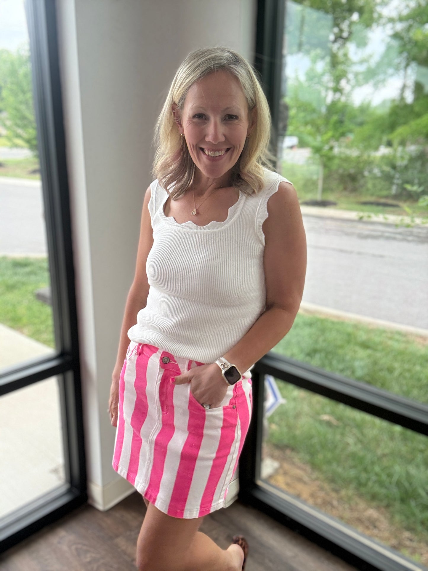 Neon Tide Stripe Skirt