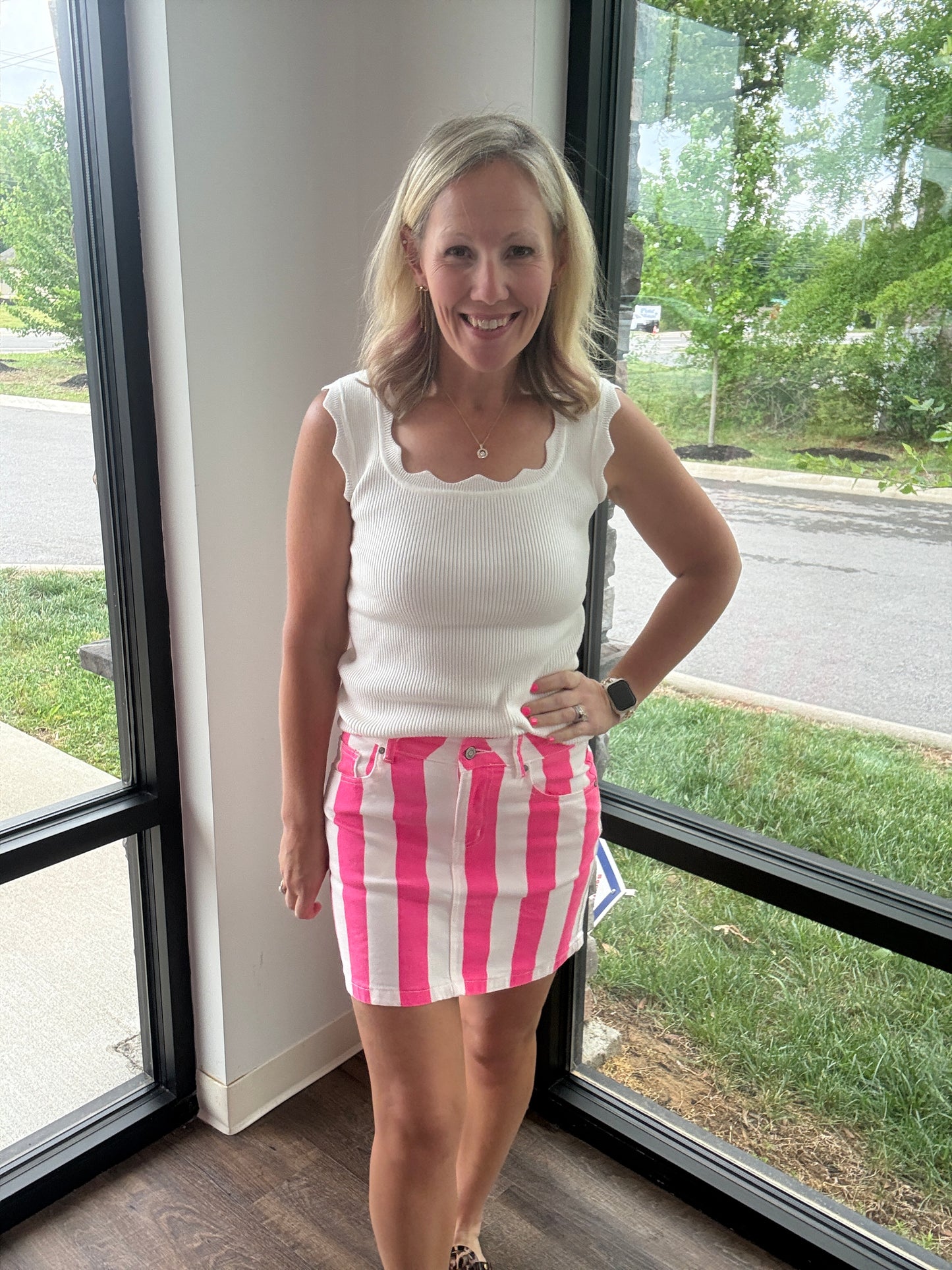 Neon Tide Stripe Skirt